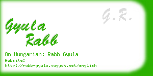 gyula rabb business card